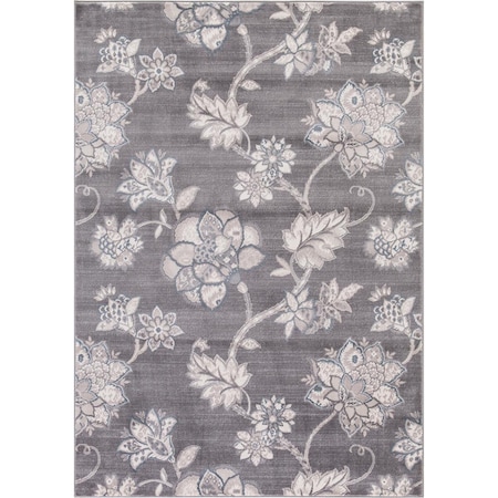 Concord Global 6 ft. 7 in. x 9 ft. 3 in. Lara Floral Harmony - Grey 45166